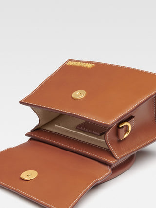 Jacquemus Le Chiquito Moyen Brown Bag with Gold Hardware