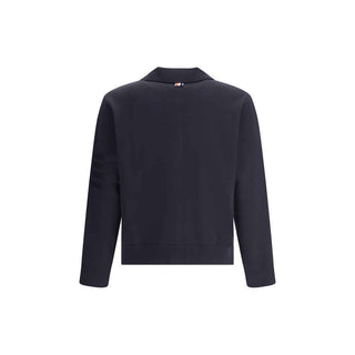 Thom Browne Double Face Full Zip Up Cardigan In Meri