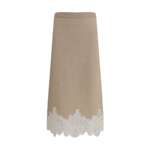 Fabiana Filippi Wool and lace Midi Skirt