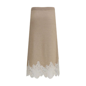 Fabiana Filippi Wool and lace Midi Skirt