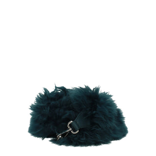 Fendi Green Leather Shoulder Bag with Silver Logo