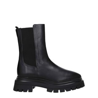 Stuart Weitzman Black Leather Ankle Boots