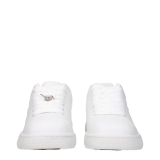 Burberry White Leather Low Top Sneakers