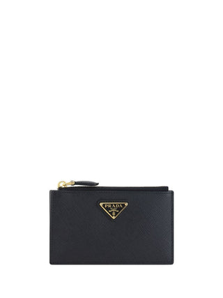 Prada Calf Leather Coin Purse with Signature Plaque