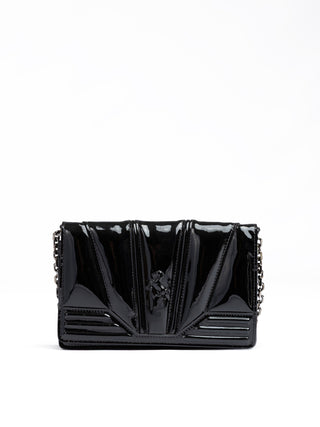 Ferrari Black GT Patent Leather Bag with Chain