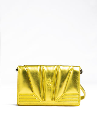 Ferrari Metal Yellow GT Patent Leather Bag with Chain