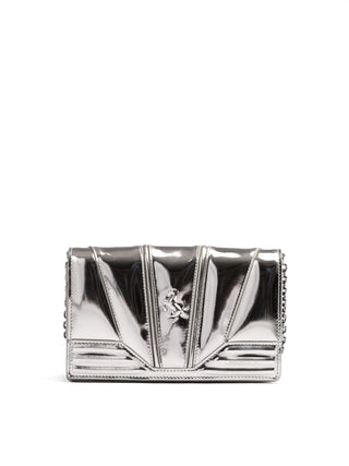 Ferrari Metal Silver GT Patent Leather Bag with Chain