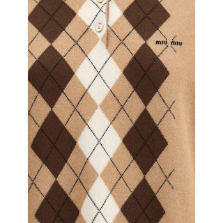 Miu Miu Diamond pattern polo Sweater