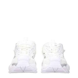 Versace White Leather Athletic Sneakers