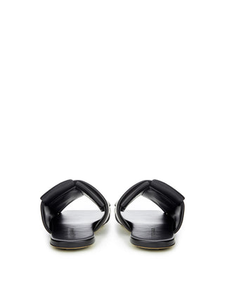 Bottega Veneta Elegant Black Leather Sandals - Ginchy