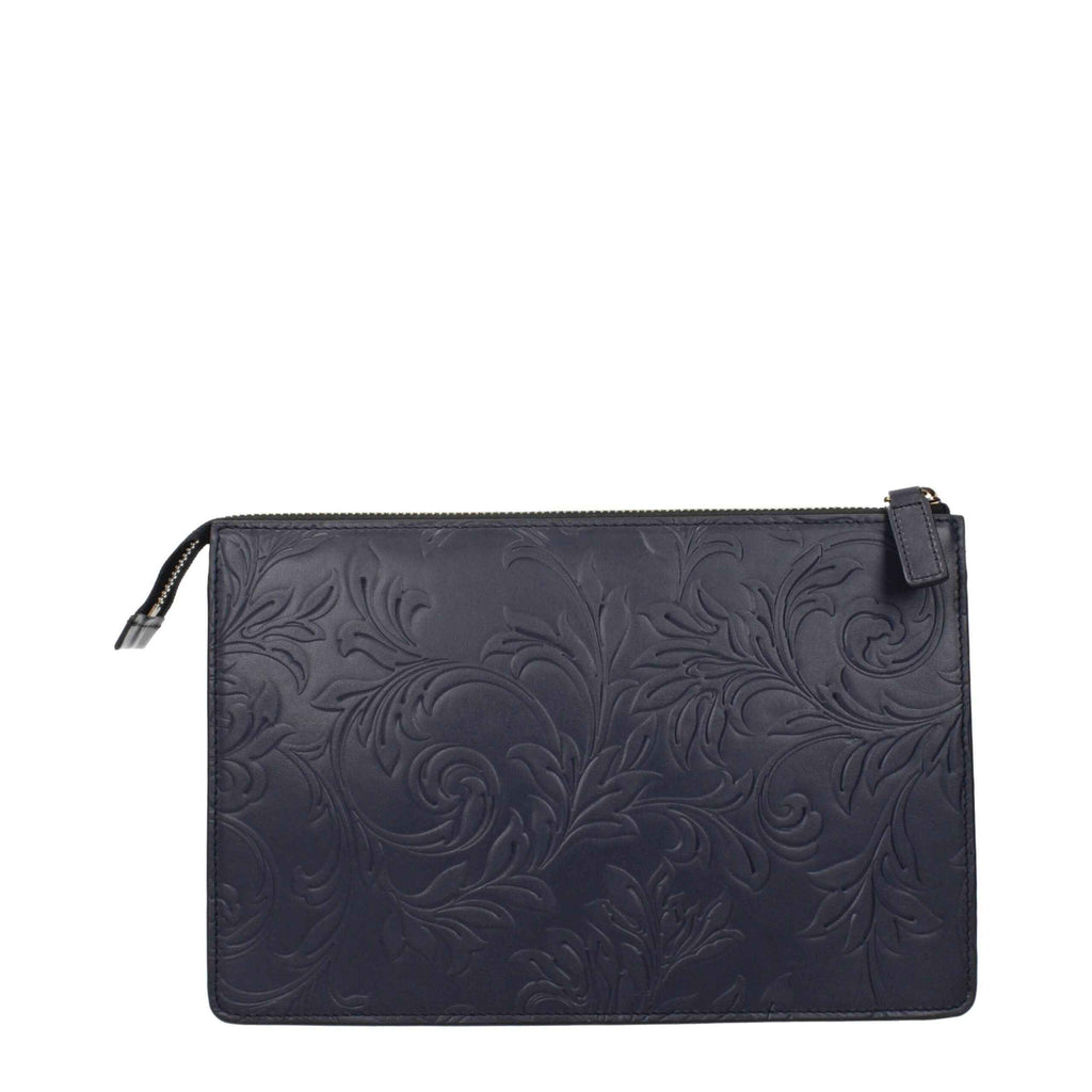 Versace Blue Leather Clutch Bags