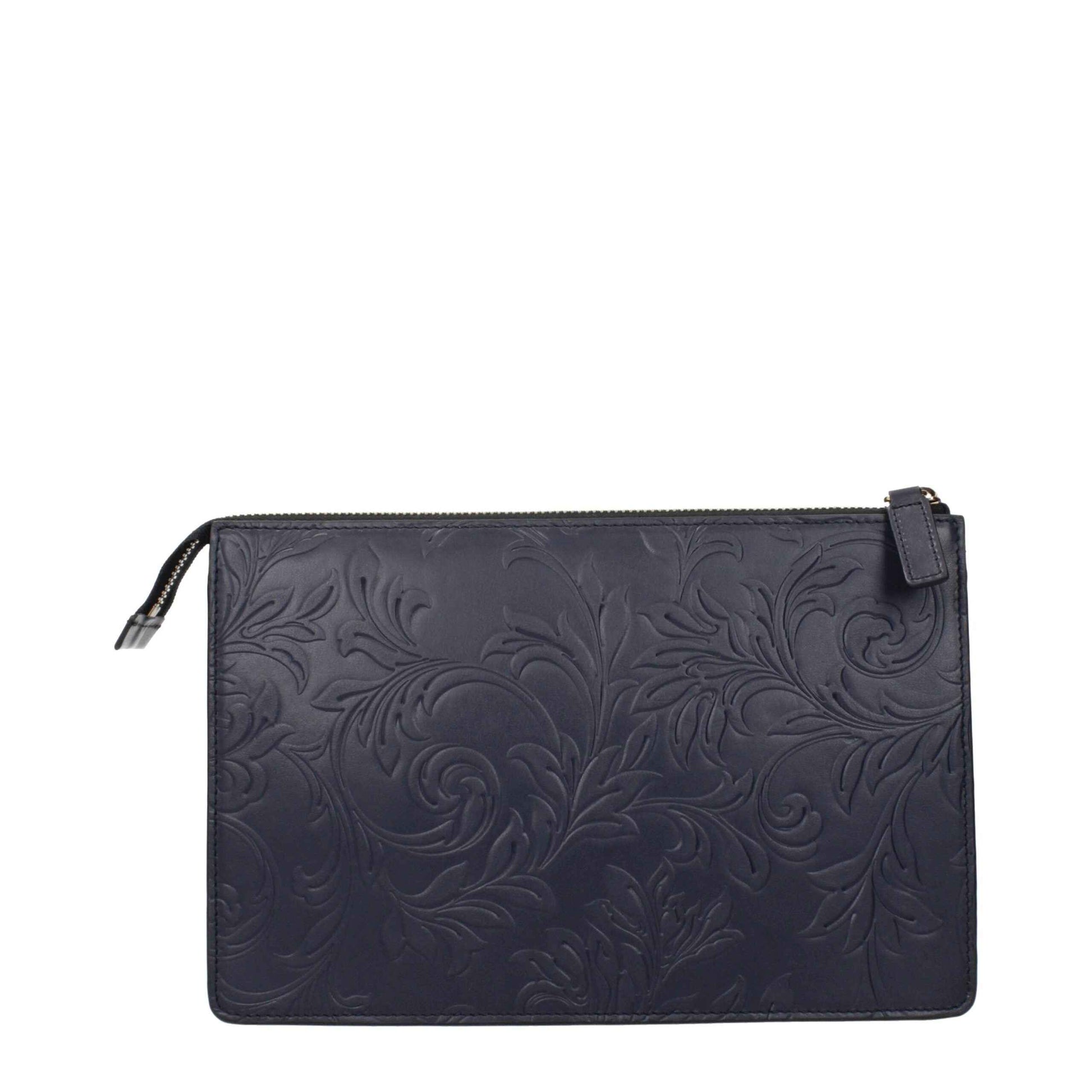 Versace Blue Leather Clutch Bags