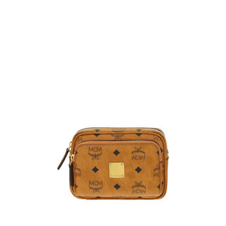 MCM Iconic Monogram Shoulder Bag with Gold-Tone Details