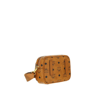 MCM Iconic Monogram Shoulder Bag with Gold-Tone Details