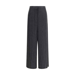 Giorgio Armani Wide-leg silk Pants with strass