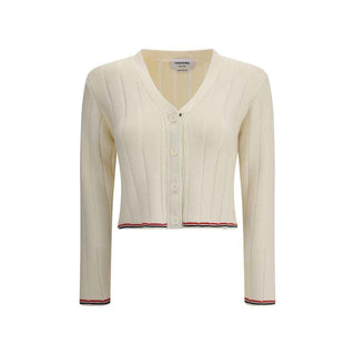 Thom Browne Ladder Full Needle Rib Stitch V Neck Car