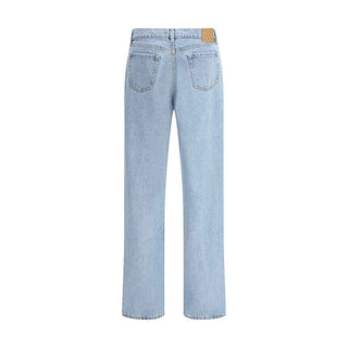 Magda Butrym Light Blue Cotton Straight-Leg Jeans