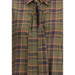 Saint Laurent Cassandre check lavallière Shirt