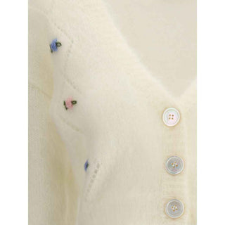 Alessandra Rich Mohair Cardigan with embroidery