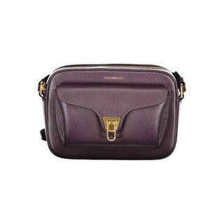 Coccinelle Purple Leather Beat Soft Bag