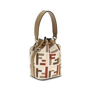 Fendi Mon Tresor Embroidered Canvas Bucket Bag
