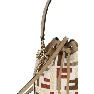 Fendi Mon Tresor Embroidered Canvas Bucket Bag