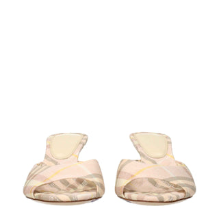 Burberry Pink Fabric Stiletto Heels Sandals