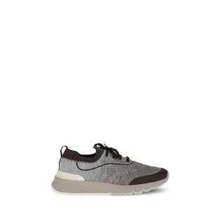 Brunello Cucinelli Gray Cotton Athletic Sneakers