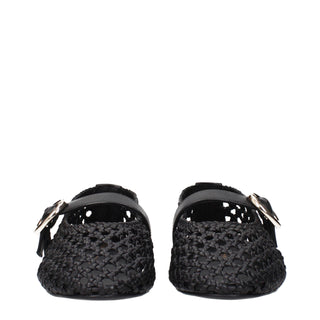 Stuart Weitzman Black Leather Ballet Flats