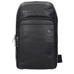 Piquadro Black Leather Crossbody Bags