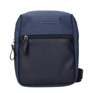 Piquadro Blue Fabric Adjustable Crossbody Bag