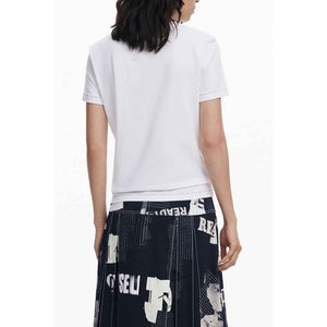 Desigual White Cotton Women T-Shirt