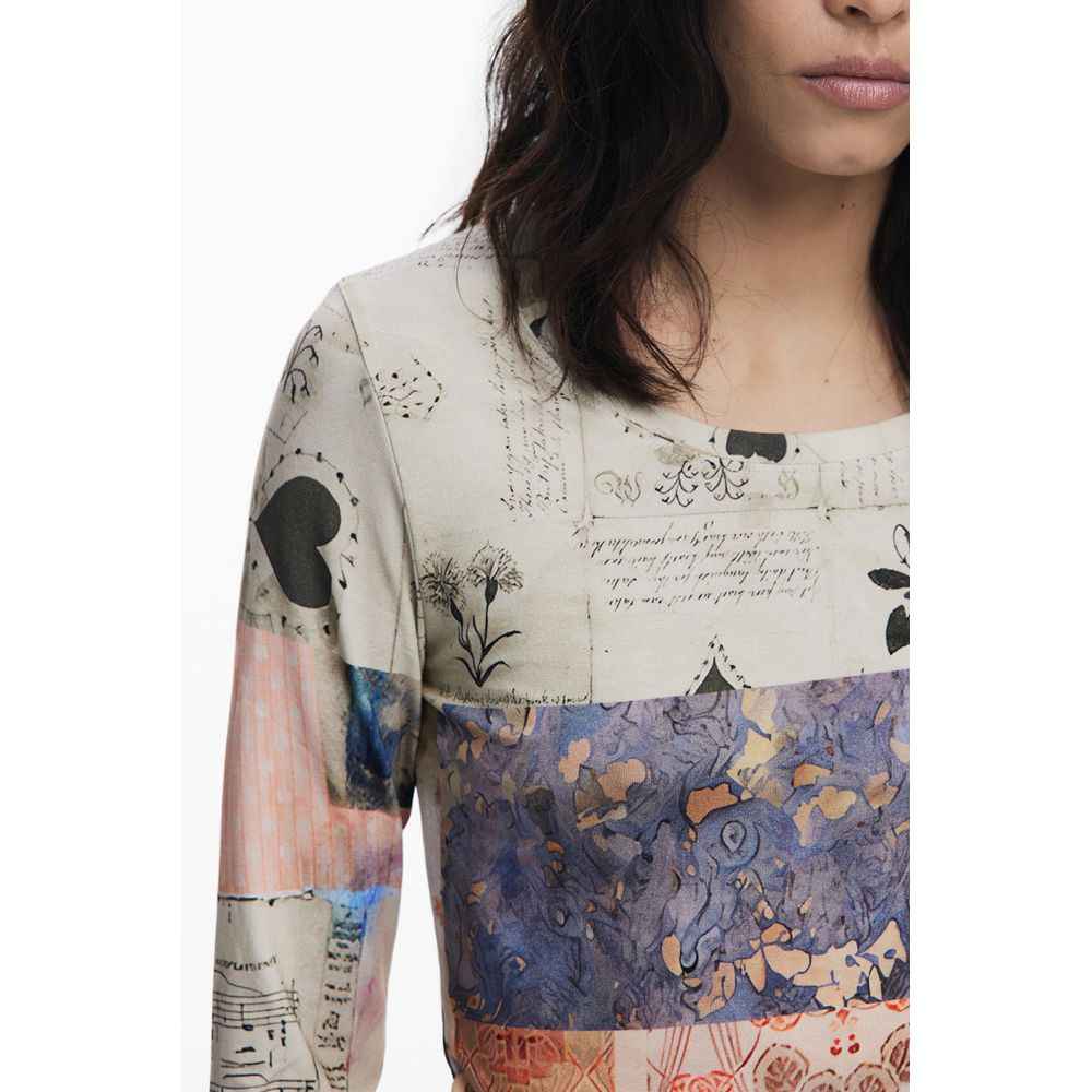 Desigual Beige Elastane Tops & T-Shirt