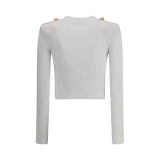 Balmain Ribbed and braided Cardigan