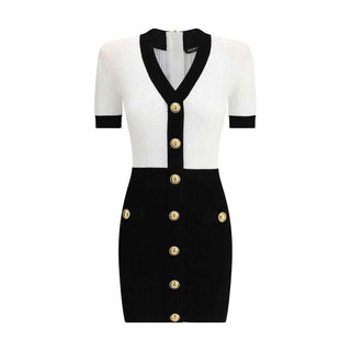 Balmain Braided pattern midi Dress