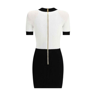 Balmain Braided pattern midi Dress