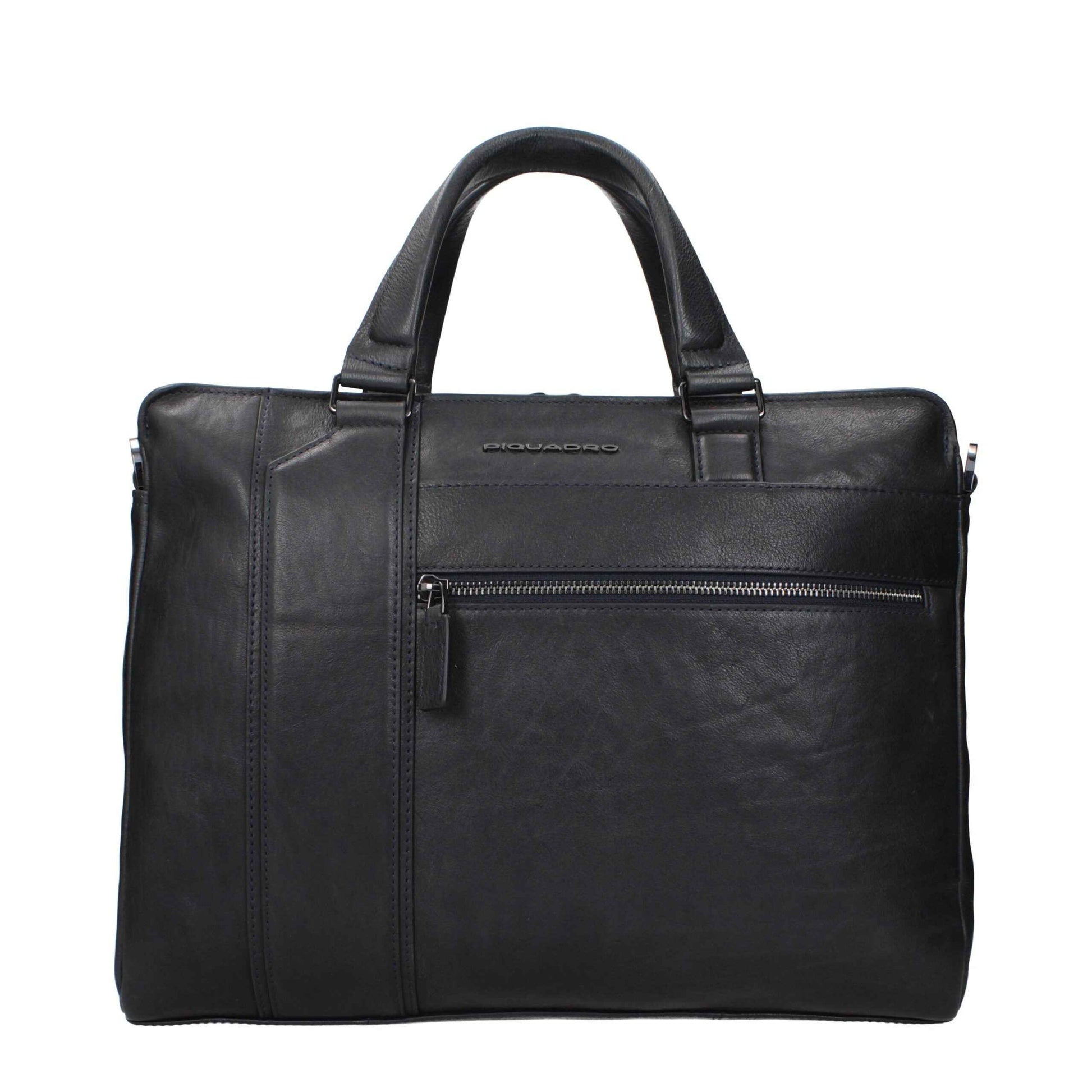 Piquadro Blue Leather Business And Laptop Bags