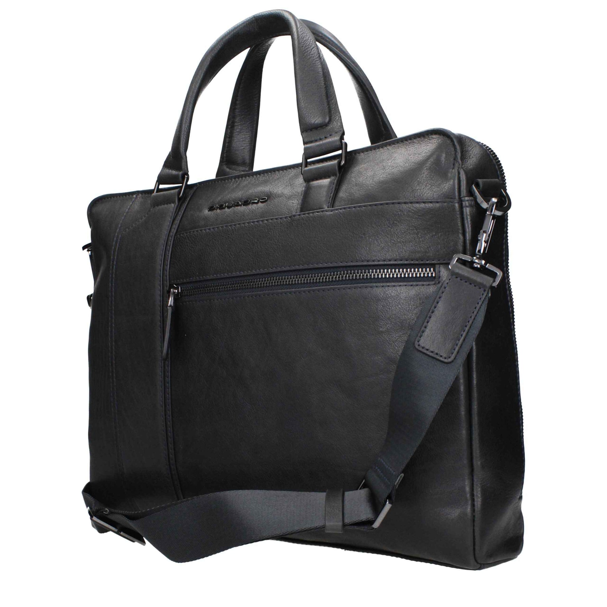 Piquadro Blue Leather Business And Laptop Bags