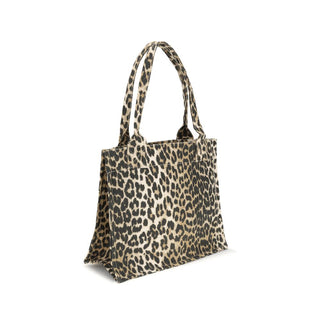 Ganni Bold Leopard Print Tote Bag
