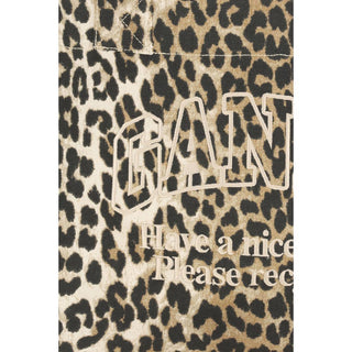 Ganni Bold Leopard Print Tote Bag