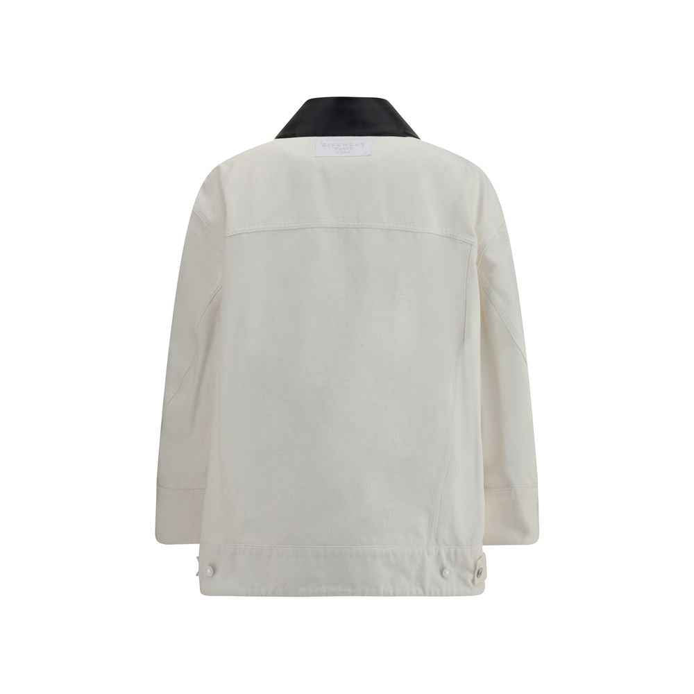 Givenchy Denim Jacket With Leather Collar