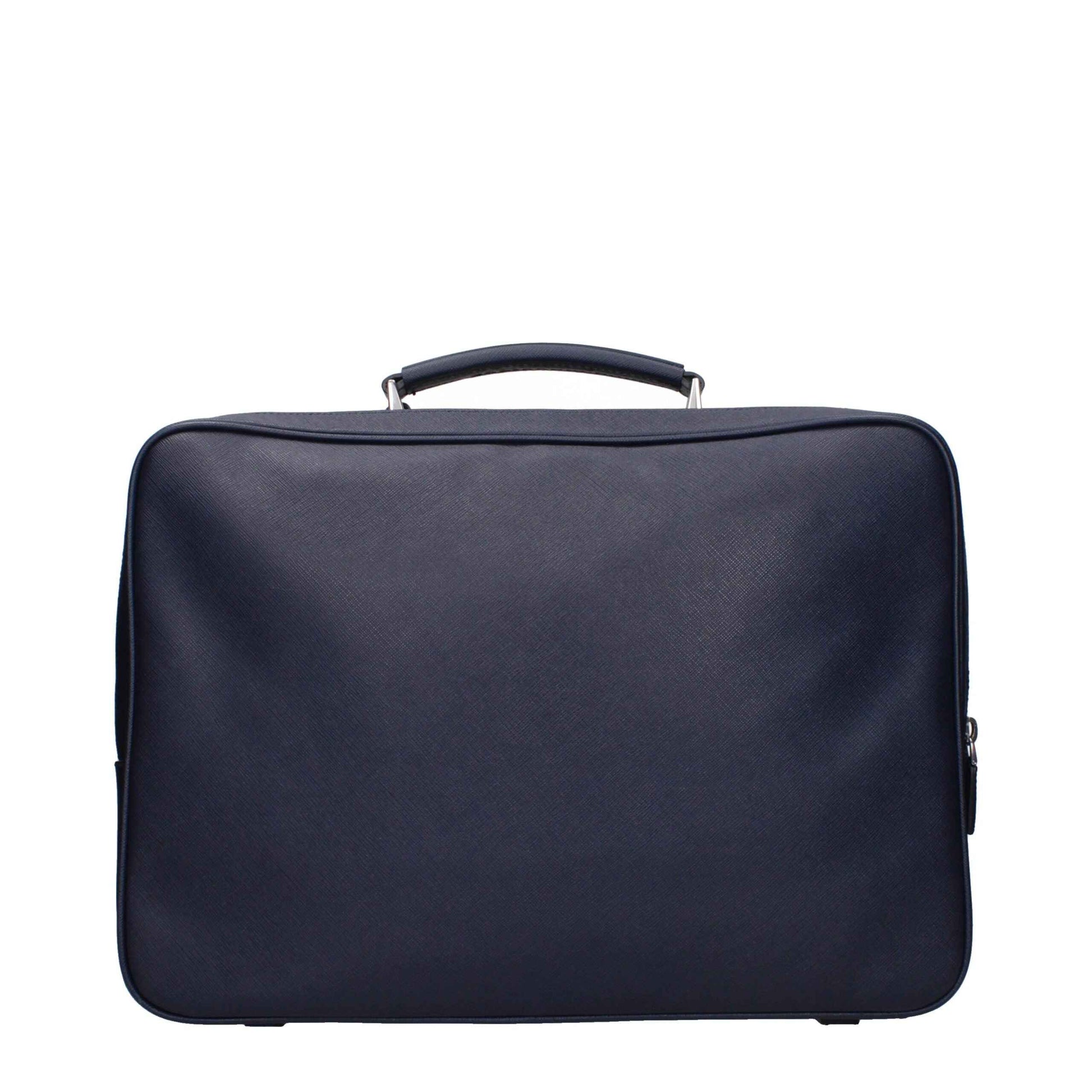 Prada Blue Leather Luggage And Travel