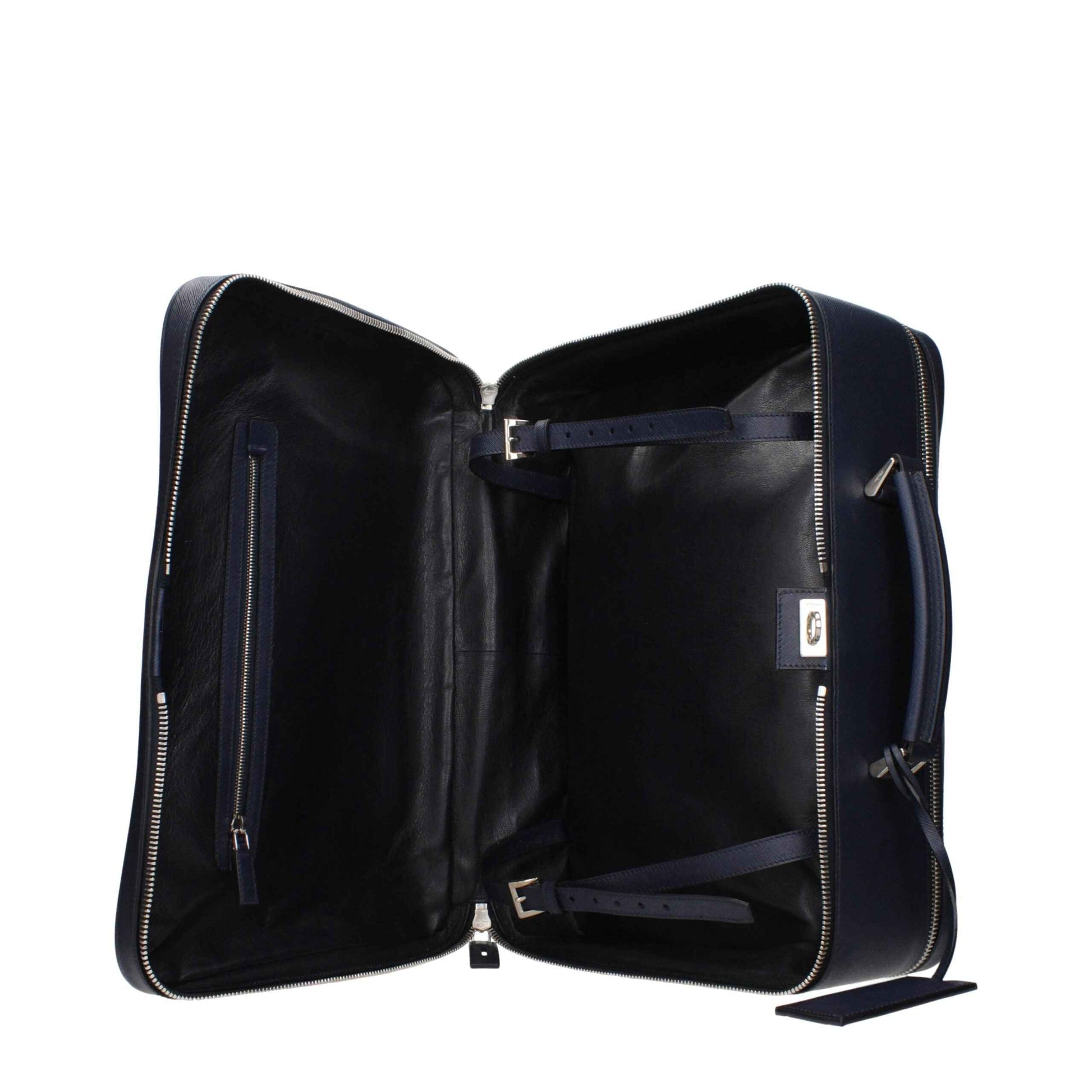 Prada Blue Leather Luggage And Travel