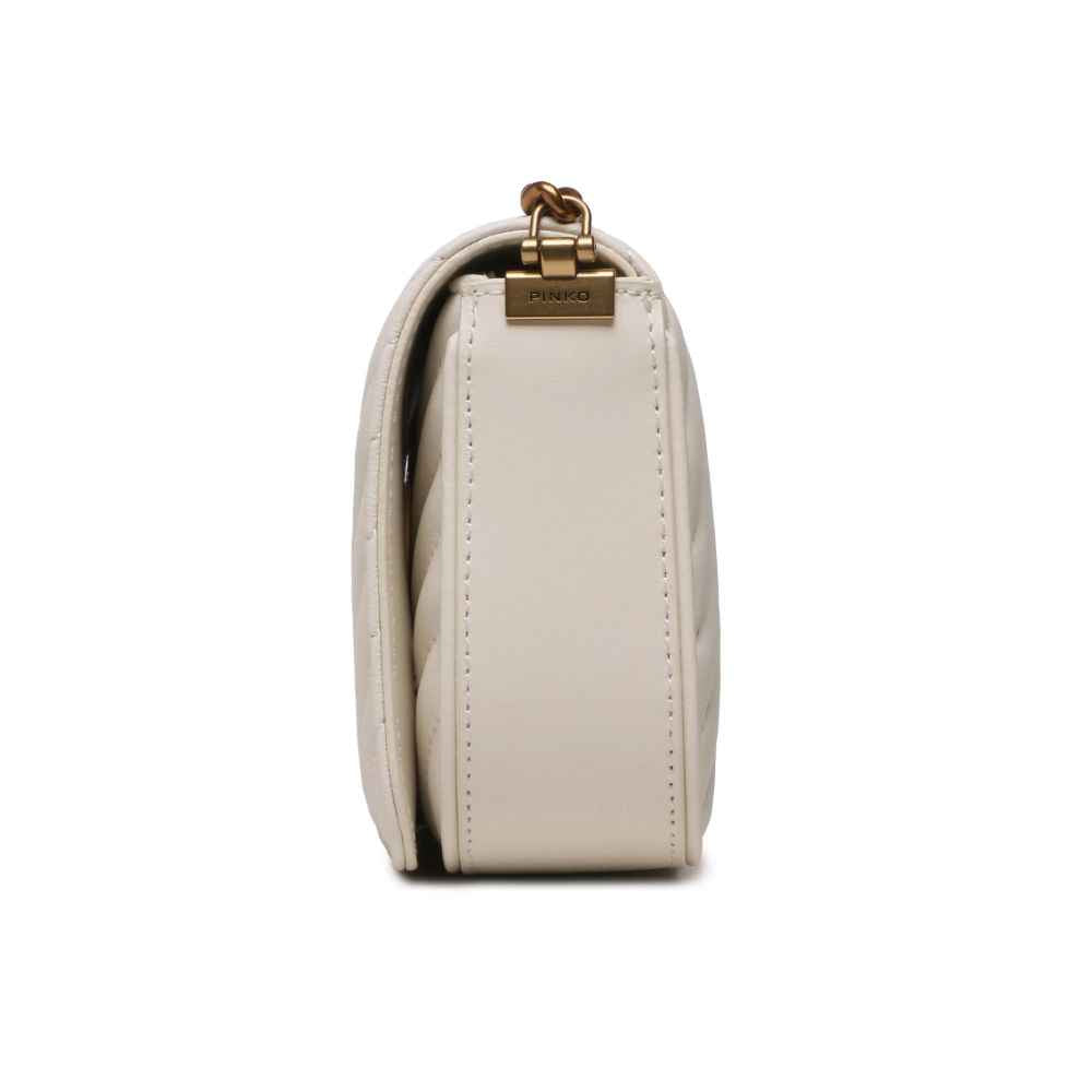 PINKO White Calfskin Crossbody Bag