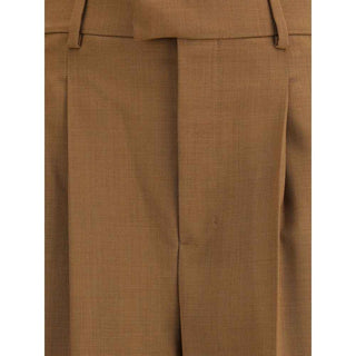 Ami Paris Brown Wool Casual Pants