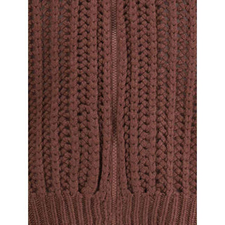 Brunello Cucinelli Balloon Net Embroidery Cardigan in cashmere with a hood