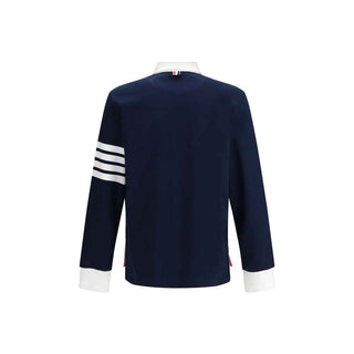 Thom Browne Cotton Polo shirt with white collar and cuffs