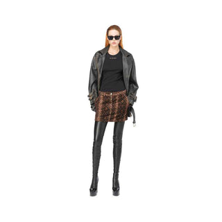 PINKO Brown Cotton Skirt