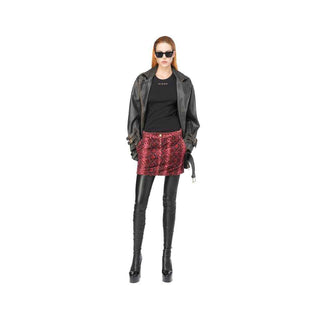 PINKO Red Cotton Skirt