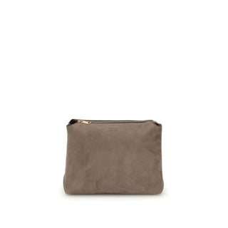 Khaite Beige Calf Leather Bos Taurus Shoulder Bag